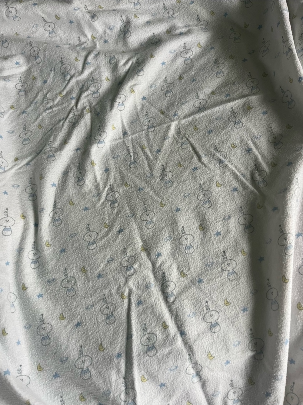 Cotton Flannel Fitted Crib Sheet in a playful alien print